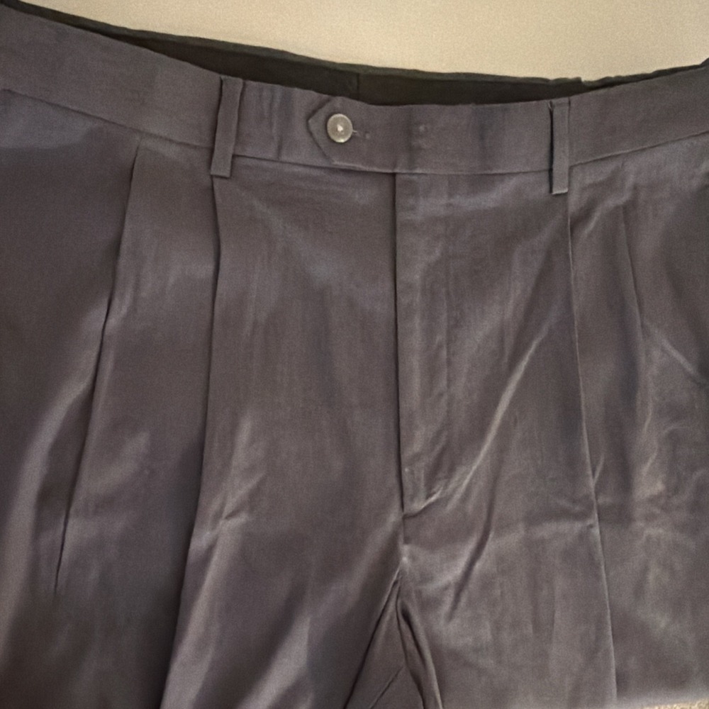 Savane Select Edition Men's 38x32 Dress Pants Gray Pleated Front Rayon Blend - Picture 2 of 9